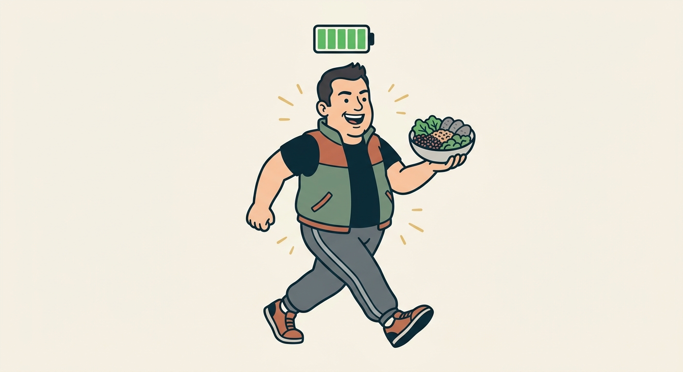 The Zinda Banda — energized cartoon man